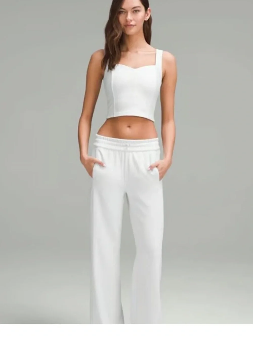 Lululemon Ribbed Softstreme Sweetheart Tank Top White Light Vapor S 8881
